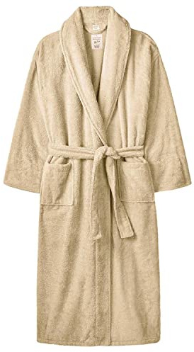 Daniel James Products Luxury Mens Ladies Terry Toweling Bathrobe Unisex 100% Soft Cotton Dressing Gown (Oatmeal), One Size