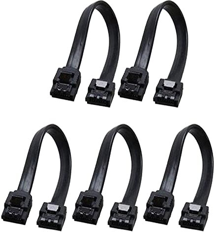 ezqnirk 5pcs 10cm SATA 3.0 HardDrive 6GB/S Serial Câble de données ATA 90 Angled 180 connecteur SATA3 SATAIII 6GBPS Disque de disque dur Adaptateur SSD,Straight-Black,25CM