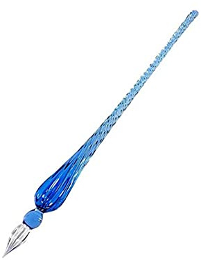BDHI 1pc Glass Dip Pen Handmade Crystal Glass Pen Calligraphy Signature Pen for School Stationery Art Decoration Supplies(Y50-1)