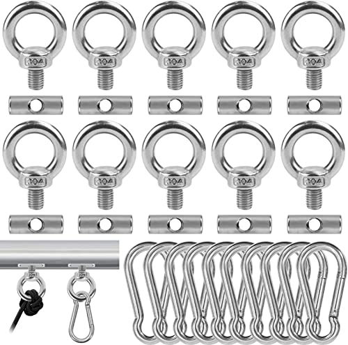 Hlimior 10 Stück Stopper für Kederschiene 6 mm Kederstopper mit Karabiner Edelstahl Kederstopper, kederschiene zubehör für Kederschiene Caravan Wohnmobil Wohnmobil Campervan Boot