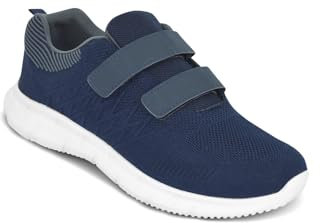 Pegasus Men's Wide Fit Touch Fasten Trainer, Breathable Mesh Design Shoe Navy 11