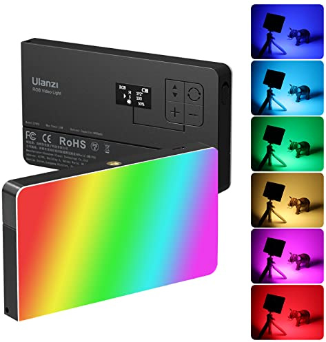 ULANZI PL-01 RGB Video Light, Portable RGB Camera Light with 4000mAh Battery, 360° Color, 20 Light Effects, CRI LED Panel ≥95 2500-9000K, Photography Lighting