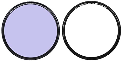 Kase Wolverine Revolution 77 mm magnetischer neutraler Didym-Lichtverschmutzungsfilter aus gehärtetem optischem Glas, stoßfest, mit grünem Ring und Adapter