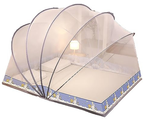 LONONE Moskitonetz-Betthimmel für Erwachsene, gefaltetes Moskitonetz-Zelt für Bett, faltbares Baldachin-Netzzelt, Moskitonetz,B,Twin