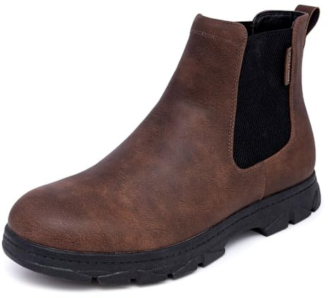 Nautica Men's Chelsea Boot Slip-On Dress Ankle Shoe Chukka Desert Boots-Wuzer-Brown Smooth-10