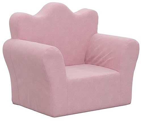 vidaXL Kindersofa, Sofa Abnehmbarer Bezug, Gepolstert Kindersessel Sitzkissen, Spielsofa Kindercouch Kindermöbel, Rosa Weich Plüsch