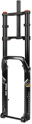 26 Zoll MTB Luftfedergabel 5.0 Reifen Fatbike-Gabel Gerades Rohr Doppelschulter Vorderradgabel Federweg 140 mm Rückprall einstellbar Steckachse 15 * 150 mm