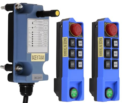 6 canaux Boutons 220V Télécommande sans Fil pour Pont Roulant Grue pour Industriel Treuil électrique Treuil Remorque à Benne basculante Radio 2 Emetteurs et récepteur SAGA-L8B