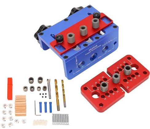 Agujero de clavija de madera, kit de guía de perforación 3 en 1, juego de brocas avellanadas para madera, kit de plantilla de tacos para carpintería, clavos de carpintería