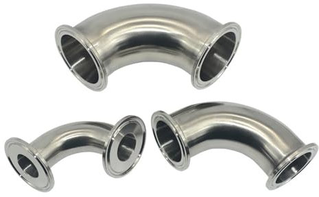 GHNQBAHID 1pc 3/4 1” 2” 3“ 4 19mm-102mm Pipe OD Tri Clamp Ferrule OD 90 Degree Elbow Pipe Fitting Stainless Steel 304 Homebrew(51mm x ferrule 64)