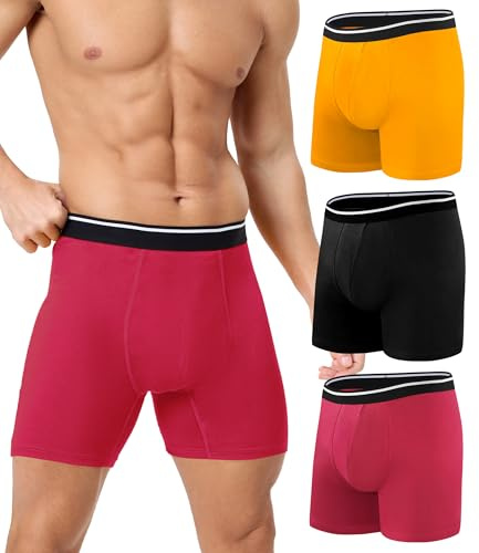 JODUCE Caleçons homme anti-incontinence 150ml en coton, lavables, absorbants, réutilisables, étanches aux fuites. Pack de 3, multicolore02, taille L
