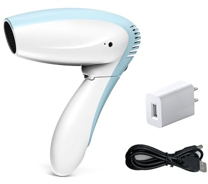 Sèche Cheveux Sans Fil Rechargeable en USB, Froid Air Mini Sèche-cheveux Portable poignée pliable, cordless hair dryer Sèche-Cheveux Léger Pour La Maison/Le Voyage l'extérieur piscine camping BBQ
