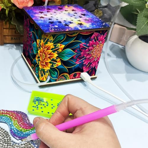 Aodejoy Diamond Painting Saugwerkzeug Diamant Vakuumgerät Vakuum-Diamantmalstift-Kit mit Vakuum-Pumpe,saugt Diamond Painting Steine bis ca. Ø 0,5 cm an,Diamantmalerei-Werkzeuge-Mandala