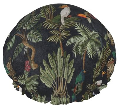 Watercolour Cactus Print Shower Cap Lightweight Hat Suitable For Women With Long Hair Soft Shower Hat