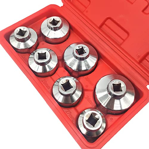 JicSuXi 7 Piezas Llave para Filtro de Aceite Extractor Dado Juego Herramienta Mano Automática Acero Adecuado para Reparación Automotriz Talleres