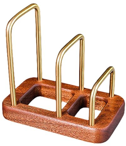 Space Saving Cutting Board Holder with Nonslip Wooden Base Countertop Storage Rack Chopping Board Organiser Stand