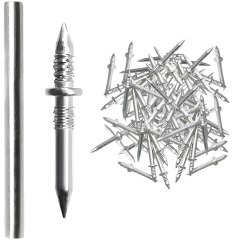 Doiyislem Clavos De Acero,Clavos Sin Costuras Para Madera 100 Piezas - Con Herramienta De Manga Para Muebles De Madera Y Zócalos