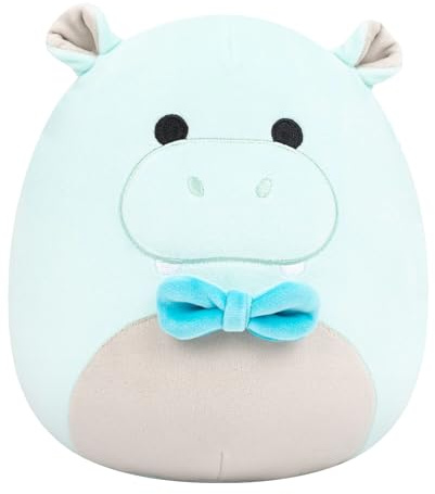 Squishmallows SQCR09460 - Hank das Hippo mit Fliege 19 cm, offizielles Jazwares Plüsch, superweiches Kuscheltier