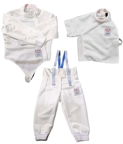 450N Fäktningsdräkt, Punkteringssäkert 3-delat Set, Unisex, Fäktningsutrustning för Floret, Värja och Sabel, Högerhänt(32#)