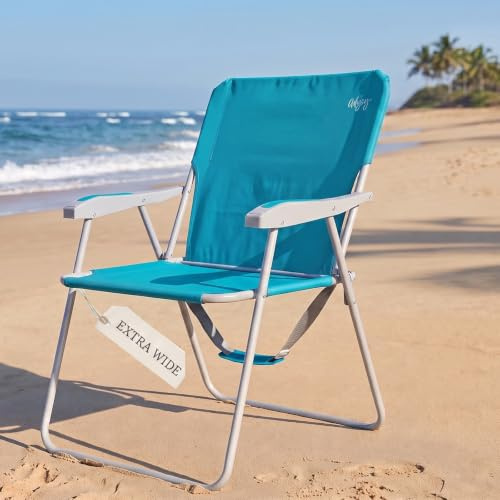 #WEJOY Folding Chair Camping Chairs Lightweight Portable Beach Chair | High Back with Armrest Strap Supports Up to 136 kg Fold Up Outdoor Garden Picnic Fishing