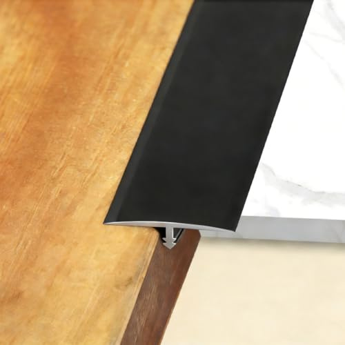 Marsred 3 Stück T-Profil Aluminium, 900 x 40mm Übergangsprofil Bodenleisten Abdeckleisten für Türschwellen und Verbindungsböden von Laminatdielenfliesen, Schwarz