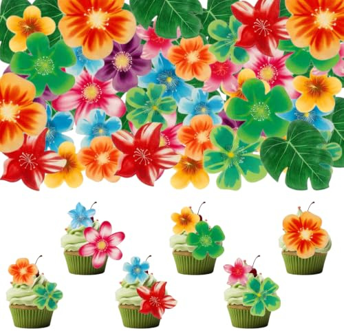 60 pièces de papier comestible pour décorer les gâteaux, fleurs et arbres | parfait pour décorer les gâteaux et les cupcakes