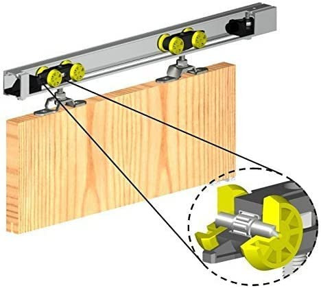 Sliding Door Track Gear System 1500mm HERKULES Top Hung Internal Single Door Kit 60kg