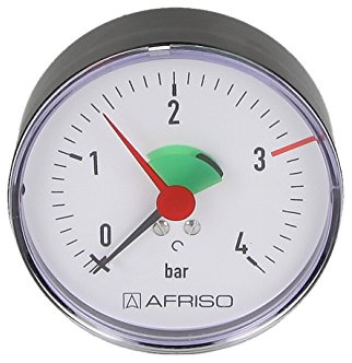 Afriso Heizungsmanometer, 0-2,5/4 bar,¼ axial, 63 mm