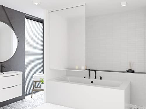 Tropik Home Shower Curtain Roller Blind 120cm wide x 240cm Drop, Semi Transparent, Waterproof