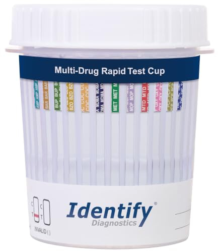 Identify Diagnostics Drug Test Cups | 5 Pack | 12 Panel CLIA Waived Instant Urine Marijuana Drug Test Kit for AMP,BAR,BUP,BZO,COC,MDMA,MET,MOP|OPI,MTD,OXY,PCP,THC
