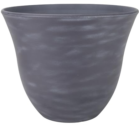 Classic Home and Garden Honeysuckle Resin Flower Pot Planter, Zinc Grey, 13