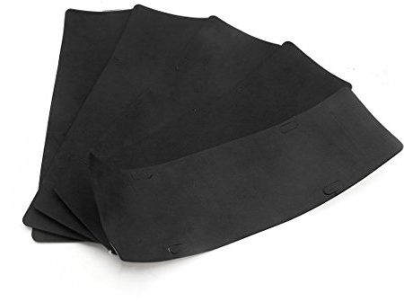 sourcing map Anti Vibrations Nummernschild Aufkleber Schwarz Für Auto | 5 Stück, Material: Schaum, Selbstklebend, Geräuschreduzierend, Kratzschutz