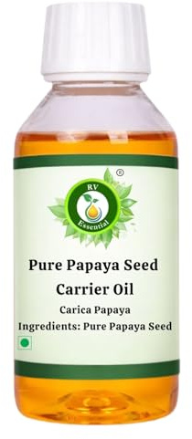 R V Essential Reines Papaya Seed Träger Öl 100ml (3.38 Unzen) - Carica Papaya (100% reines und natürliche Kaltgepresste) Pure Papaya Seed Carrier Oil