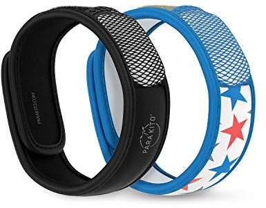 PARA'KITO Mosquito Repellent Bracelets + Refill Pellets Bundle | w/Peppermint Oil, Essential Oils | Hiking & Camping Accessories | Paraben Free, DEET Free - 2 Wristbands & 2 Refills, 1 Count (Pack of