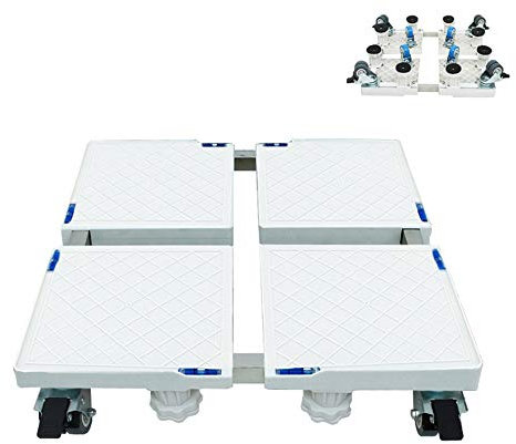 Waschmaschine Sockel,4 Universal-Doppelrädern Und 4 Universal-Einzelrädern,Multifunktional Beweglich Und Verstellbar,Geeignet Für Doppelt Öffnenden Gefrierschrank Gefrierschrank,Tragfähigkeit 200
