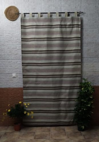 Mercatienda Cortinas para Puerta Exterior - Protección para tu Entrada en la Calle 140x260cm - Rayas para Puertas Ventanas y Patios Interior Exterior confeccionada en España. (Toledo)
