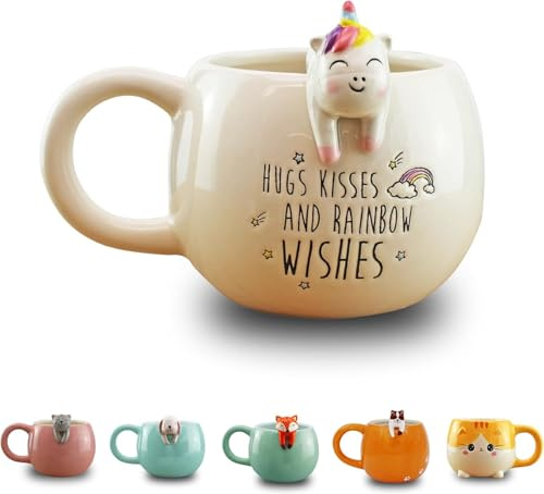 Winkee - Pet Friends Einhorn-Tasse Nia I Super süße Kaffeetasse & Teetasse I Großer Becher- ca. 450 ml