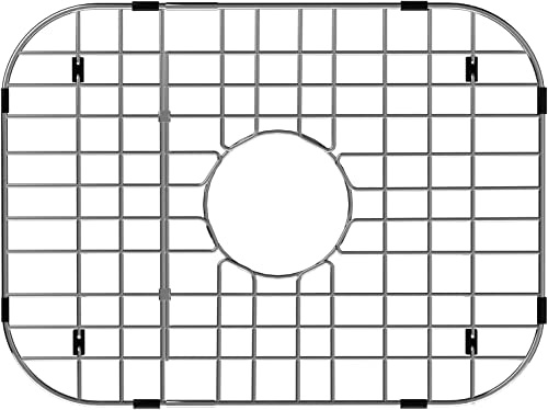 MIYUPTC Kitchen Sink Bottom Grid, Sink Protector Stainless Steel Sink Grate 18L x 13.4W with Center Drain Hole for Sink Bowl