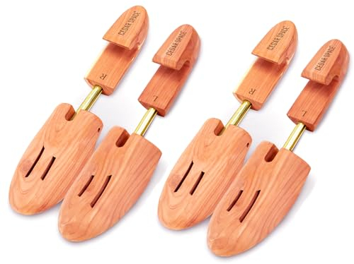 Cedar Space Wooden Shoe Stretcher Tree, 6.5-14 Sizes Cedar Wood Shoe Trees,2/4PC Shoe Stretcher for Men, Sneakers,Boots