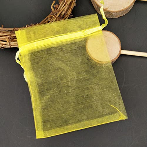 50 Stück 30 x 40 35 x 50 große Organza-Beutel, Schmuckverpackung, Geschenk, Süßigkeiten, Hochzeit, Party, Goodie, Verpackung, Gastgeschenke, Zeichentaschen, gelb, 15 x 20 cm, SH317-50, andere