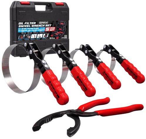 Spurtar ölfilterschlüssel set mit 5 Stück Verstellbare Ölfilterzange 68.85-133.35mm 12 Universal-Ölfilterentfernungswerkzeug ölfilter schlüssel für 4S Shop Autoreparatur DIY Ölwechsel