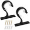 2 Pezzi Staffe per Tende, Staffa Regolabile da Parete di Spessore, Curtain Rod Bracketsin Lega di Alluminio, Ganci per Bastone Tenda con Viti, Staffa per Asta di Tenda per Tende o Guardaroba(Nero)