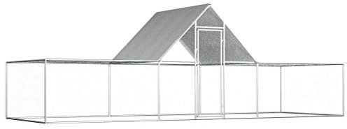 BULANED Hühnerstall, Kaninchenstall, Legenester Für Hühner, Hühnerhaus, Hasenstall Draußen, 6x2x2 m Verzinkter Stahl