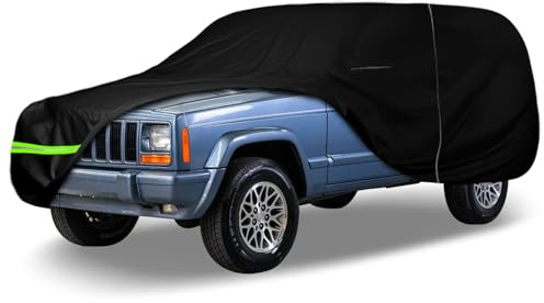 Funda Impermeable para Coche Compatible con Accesorios Jeep Cherokee XJ 1983-2001, 210T para Todo Tipo de Clima, con algodón Interior para protección contra el Polvo, la Nieve, la Lluvia y el Granizo