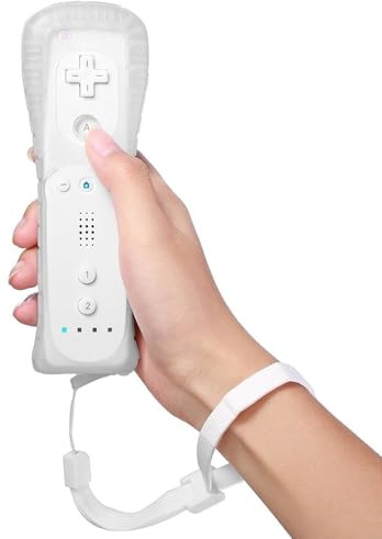 Aicharynic Wii-Fernbedienung: Gamecontroller Wii Controller Wireless Remote Bewegungssensor Vernbedinung Ersatz Gamepad Controller für Wii-Konsole und Wii, mit Silikonhülle und Handschlaufe