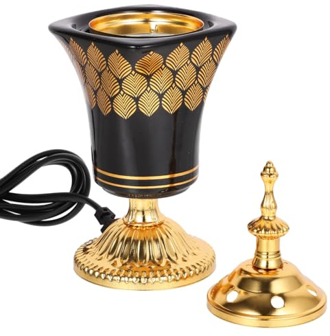 VINTORKY Electric Incense Burner 7.67 Inch Middle Eastern Style Ceramic Censer Plug-in Aromatherapy Heater for Home Yoga Spa Decoration