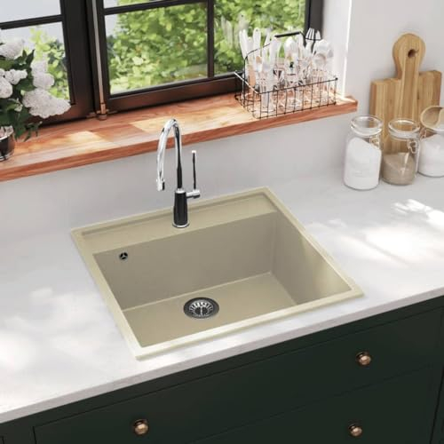 Mobili-Sets-Lavandino Cucina con Foro Troppopieno Granito Beige