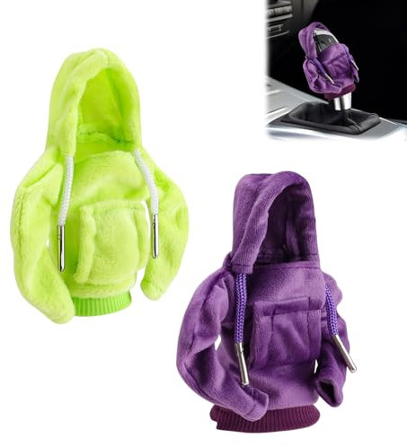 KINHARD Hoodie Auto Schalthebel Abdeckung, 2 Stücke, Mini Hoodie Schaltknauf, für Autodekoration, Schützt den Schalthebel