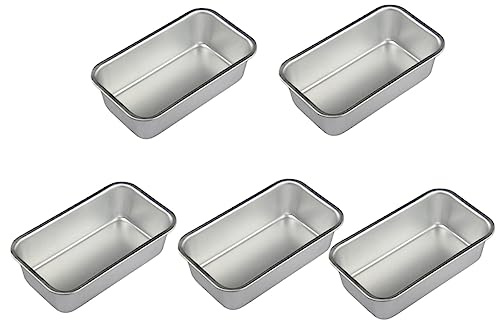 HOLIDYOYO Teglia Per La Cottura Del Pane e Dolci in Acciaio Inox, Resistente Alte Temperature, Set Da 5 Pezzi, Per Uso Domestico e Professionale in Cucina Casa e Ristorante