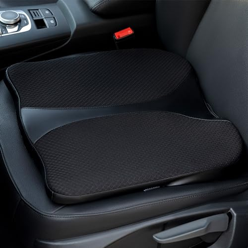 QYILAY Cuscino Ergonomico per Sedile Auto in Memory Foam - Aumenta Altezza, Allevia Dolore Lombare e Sciatica, Supporto per Schiena e Fianchi, Ideale per Auto, Ufficio, Sedia a Rotelle.
